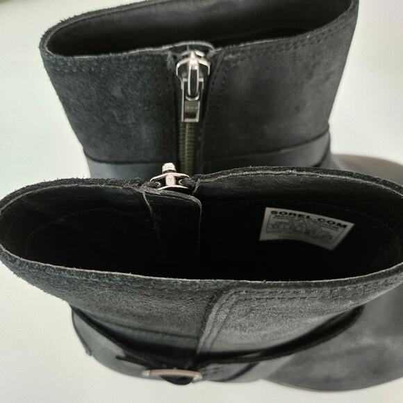 Sorel Cate Buckle Waterproof Leather Lug Sole Chunky Moto Ankle Bootie, Size 8.5 - Picture 6 of 12